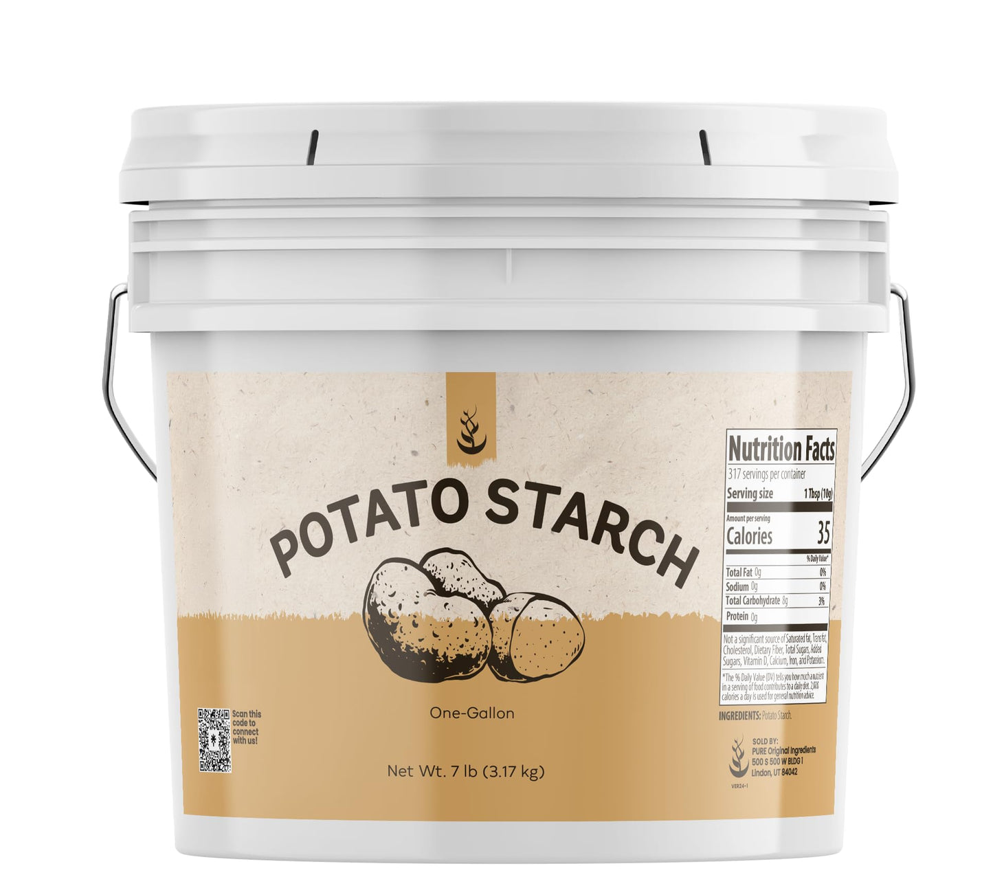 PURE ORIGINAL INGREDIENTS Potato Starch Non-GMO Thickener 112 Ounce (1 Gallon)