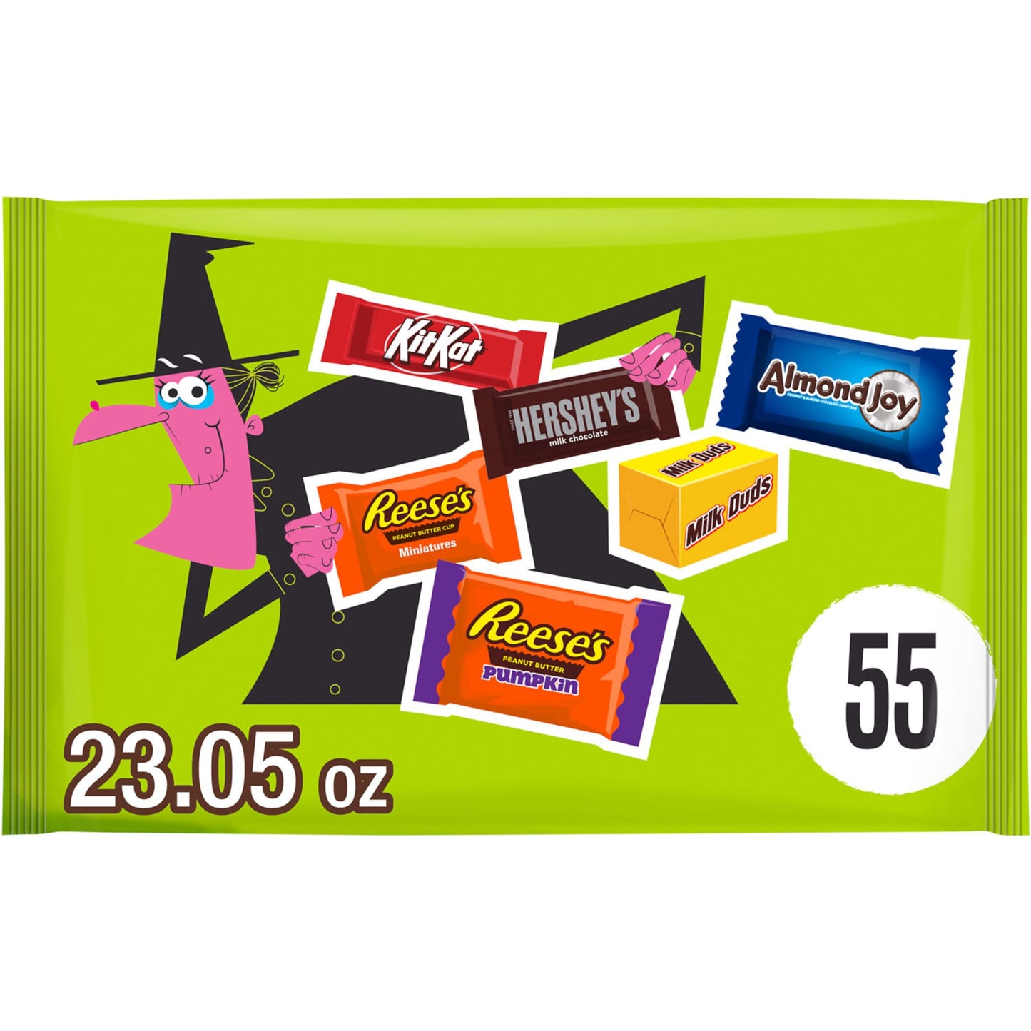 HERSHEYS Assorted Flavored, Halloween Candy Bag, 23.05 oz (55 Pieces)