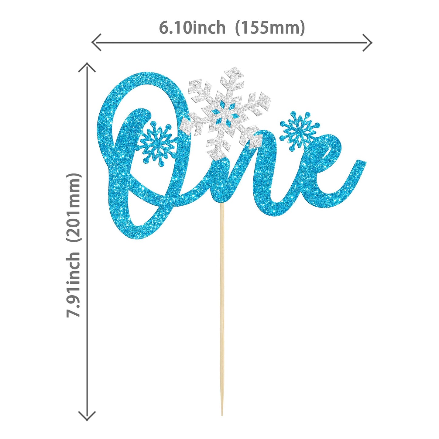 1 Pack Snowflake One Cake Topper Glitter Baby Shower Winter Snowflake First Birthday Cake Topper Decorations For Winter Frozen T