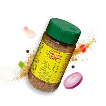 John’s Steak and Seasoning Spice, Original Flavor, Gluten-Free, 7 oz, Green