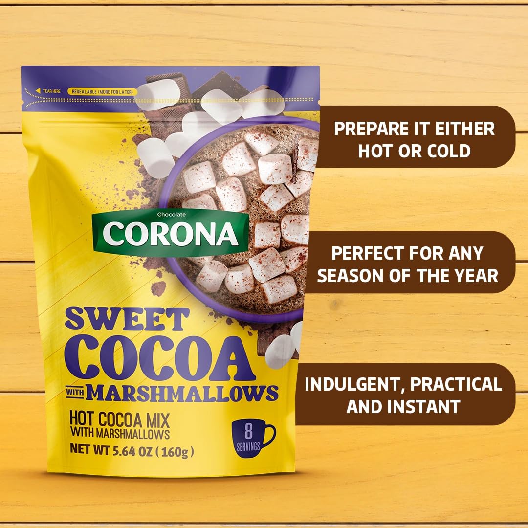 CORONA Instant Cocoa Powder Mix with Marshmallows, 5.64 Ounces, Pack of 1