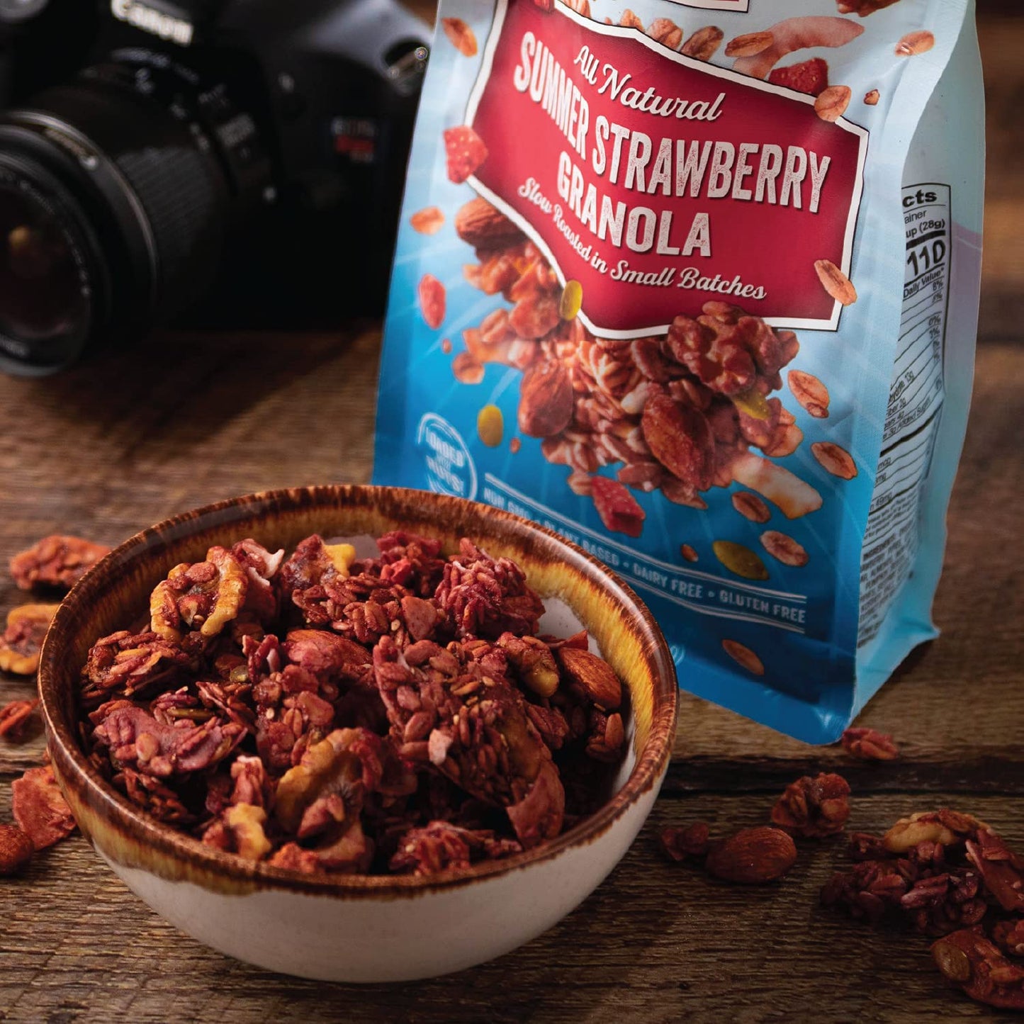 NutHouse! Granola Premium Summer Strawberry Granola, Gluten-Free, Vegan, 10 lb Bulk Bag
