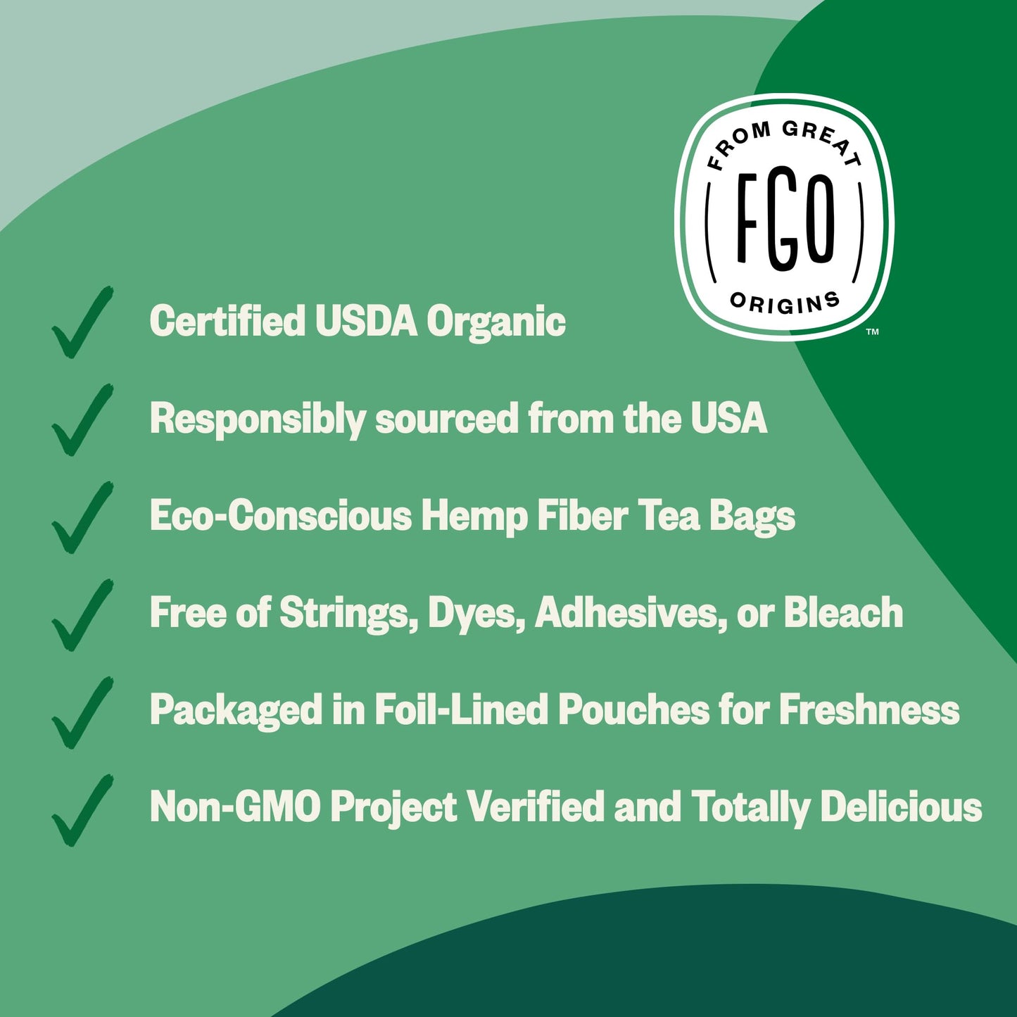 Fgo Organic Peppermint Tea, Eco-Conscious Tea Bags, 100 Count
