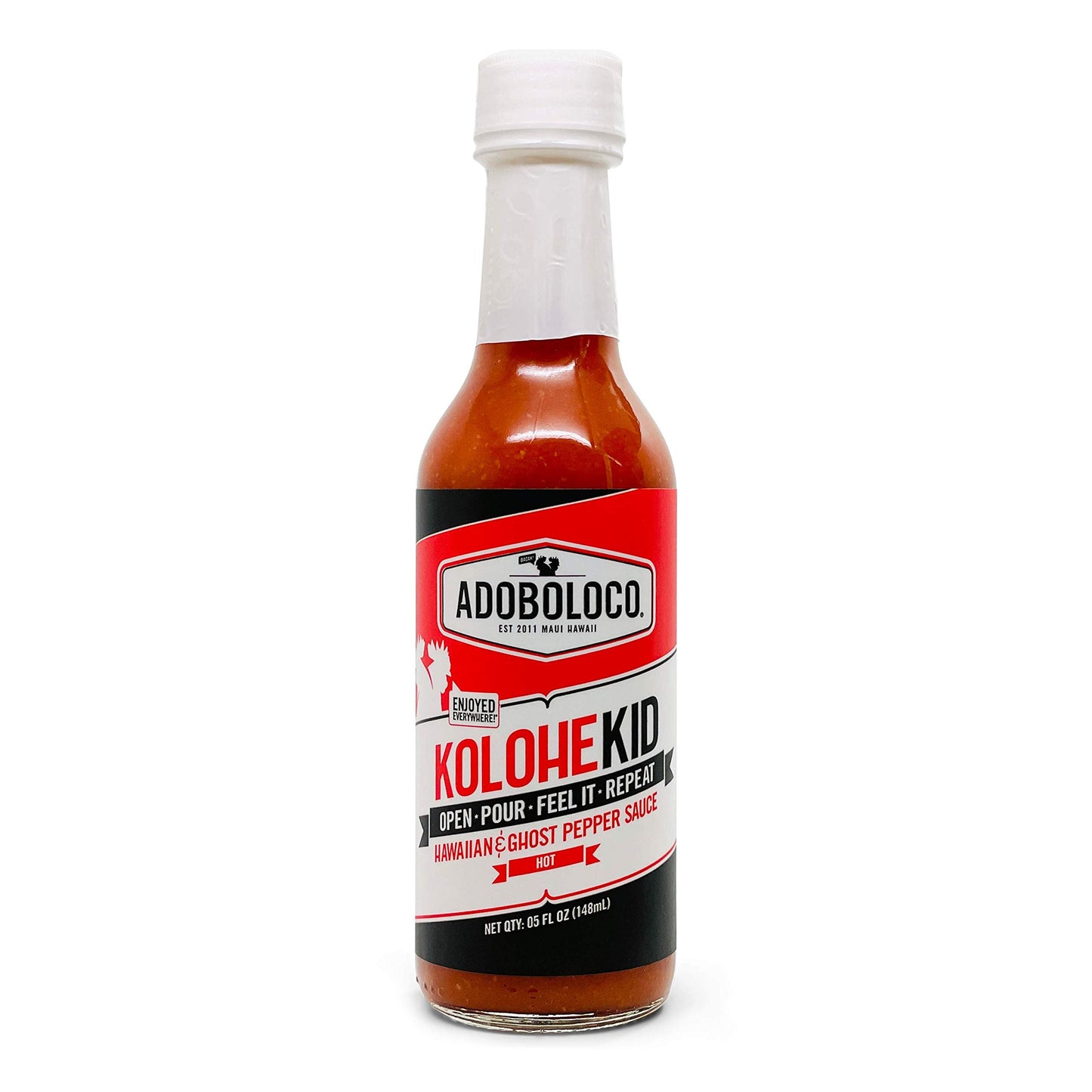 Adoboloco Hot Sauce Kolohekid Hawaiian Spicy Sauce 5Oz - Hot Ghost Pepper Chili Sauce - Featured On Hot Ones!