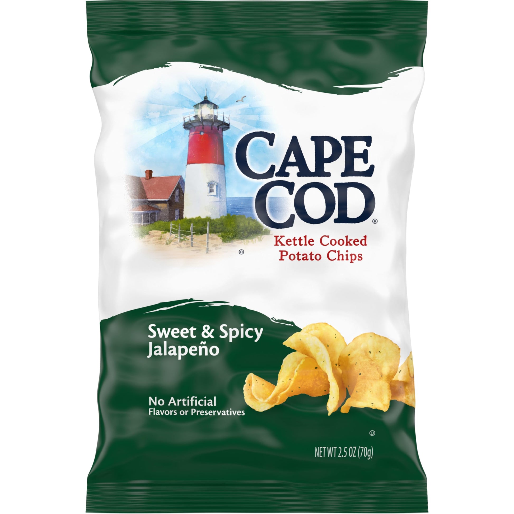 Cape Cod Potato Chips, Sweet and Spicy Jalapeno Kettle Chips, 2.5 Oz