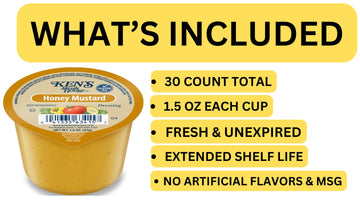 30 Count | Salad Dressing Dipping Sauce Portion Cups | Single Serve Packets (Honey Mustard)