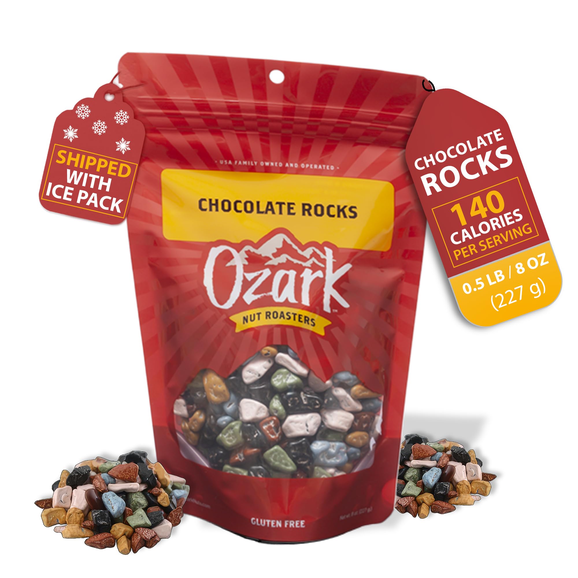 OZARK NUT ROASTERS, Chocolate Rocks, Coated-Choco Flavored Snacks ...