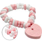 Stretchable Valentines Heart Candy Necklace, Multicolor Fruit-Flavored Chewables For Party Favors, 18G Necklace (12-Pack)