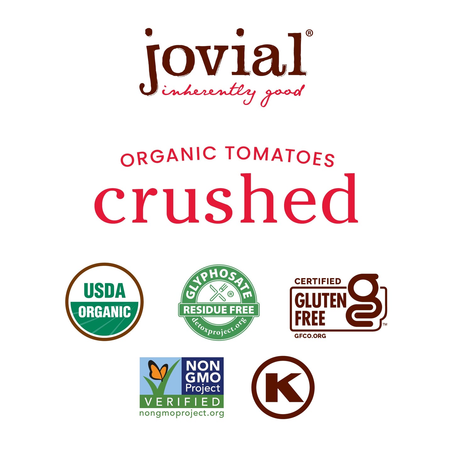Jovial Crushed Tomatoes - Organic Tomatoes, Non-GMO, USDA Certified Organic, No Additives, BPA-Free, No Added Sugar, No Salt Add