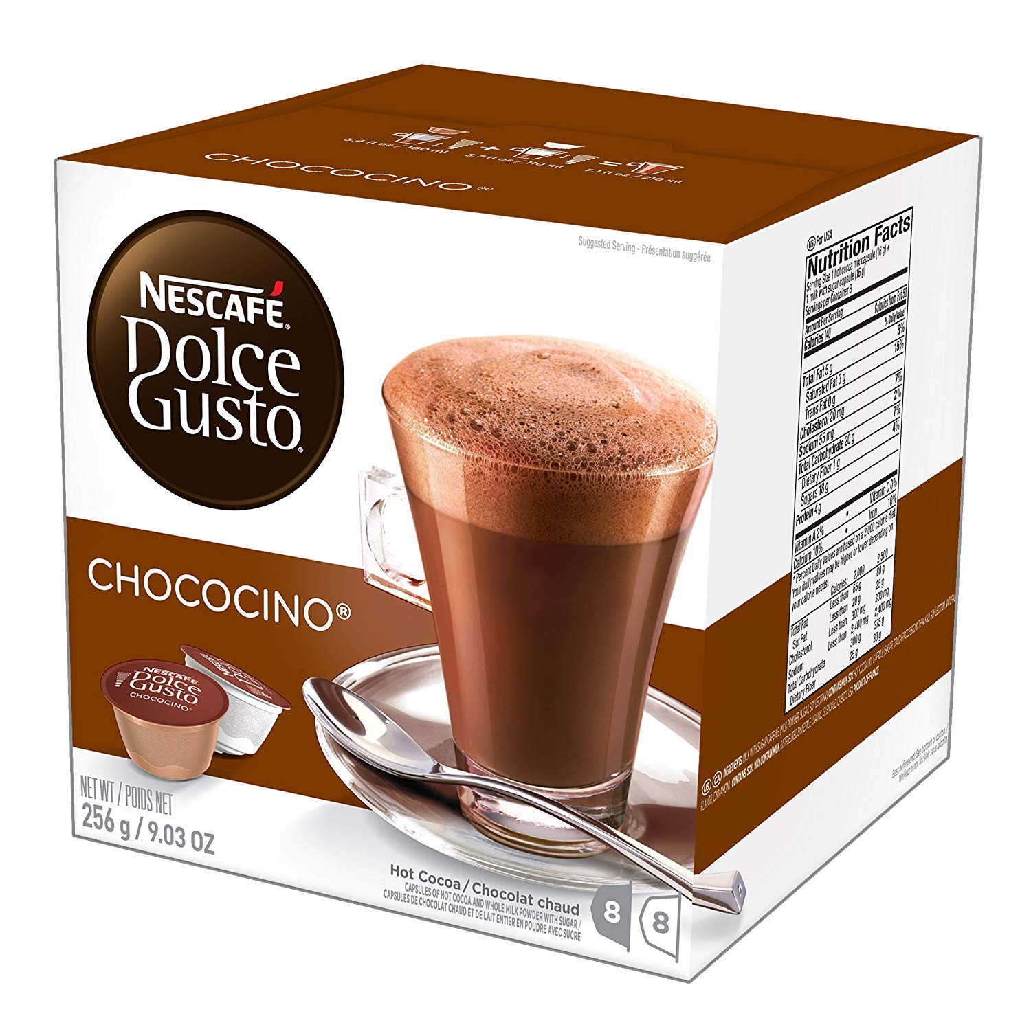 NESCAFÉ Dolce Gusto Coffee Capsules Chococino 48 Pods, Makes 24 Cups, 16 Count (Pack of 3), Model 12120070