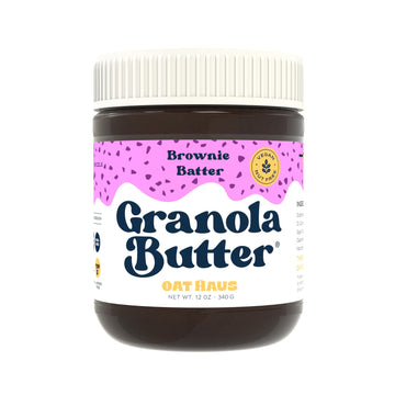 Kween Oat Haus Brownie Batter Granola Butter | Peanut-Free, Almond (Tree-Nut) Free, & School-Safe (Top 8 Allergen Free) | Nutella & Chocolate Spread Alternative