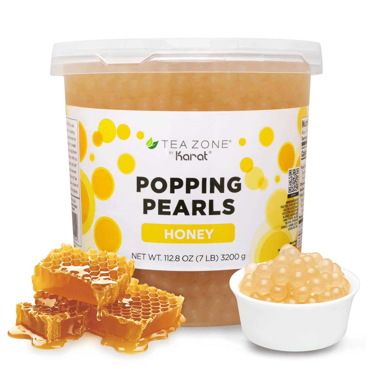Tea Zone [7 Pounds] Honey Popping Pearls for Boba Tea Beverages, Sweets, Ice Cream Topping | B2067