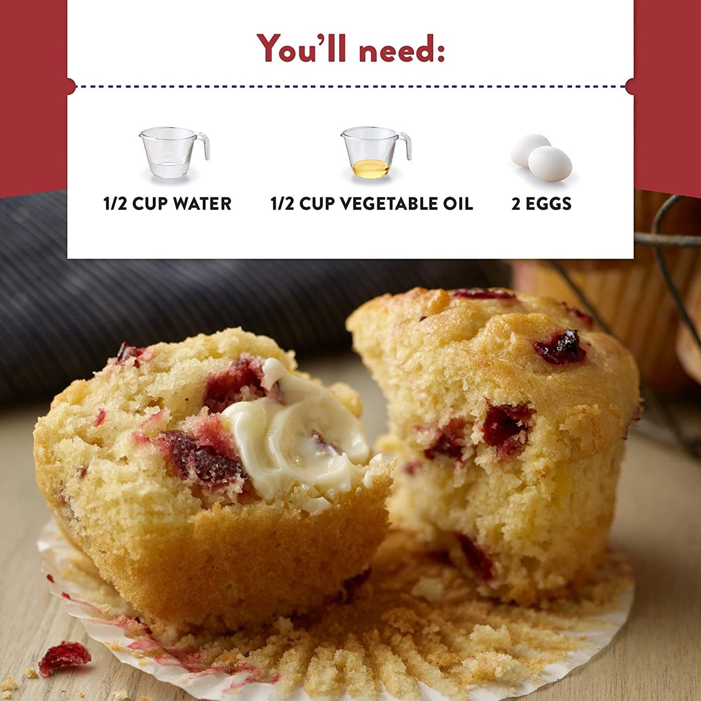 Krusteaz Cranberry Orange Muffin Mix, Contains Cranberries with Orange Zest (18.6 Ounce (Pack of 6))