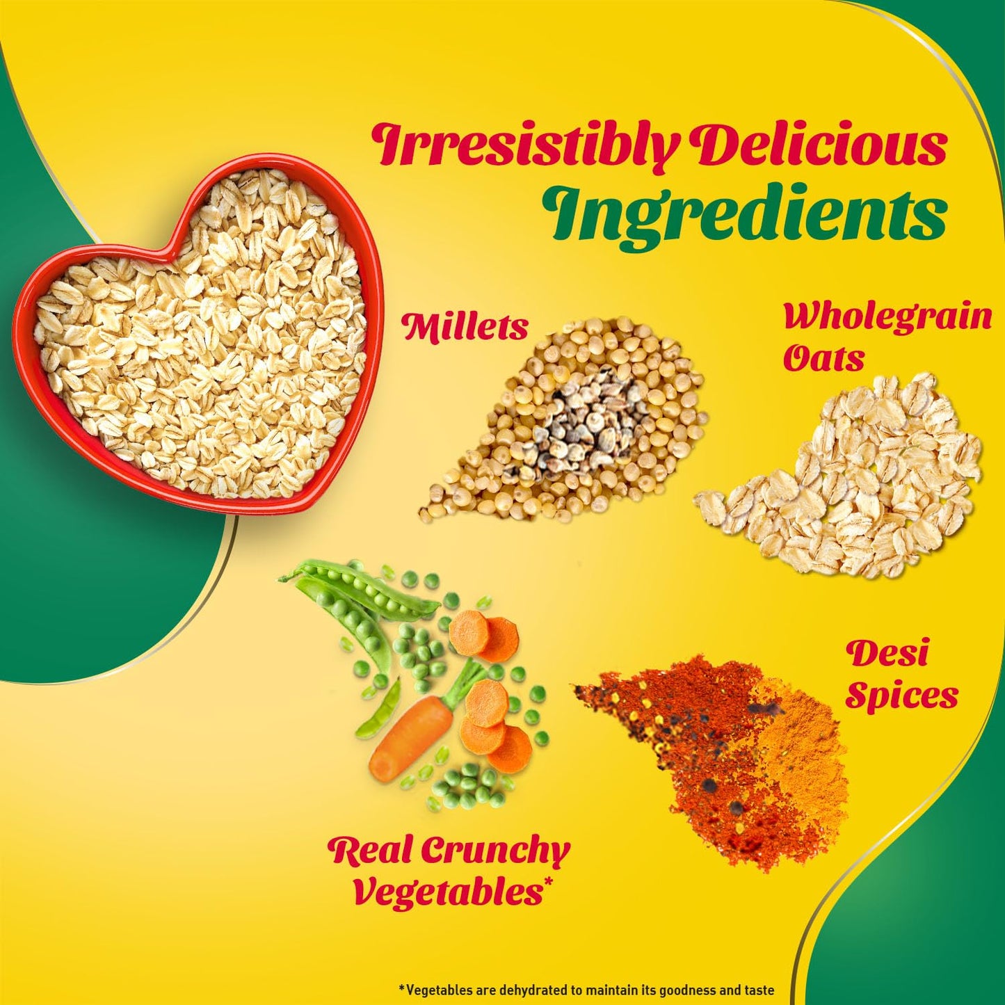 Saffola Masala Oats Veggie Twist, 500 Grams (17.63 Oz) - Vegetarian
