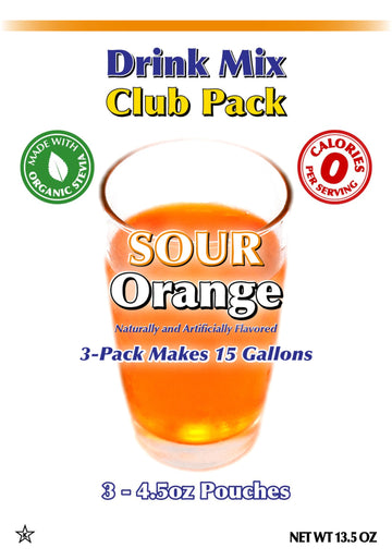 Gramzero Sour Orange Zero Calorie Sugar Free Drink Mix, Great For Nutrition Club Loaded Tea, Stevia Sweetened