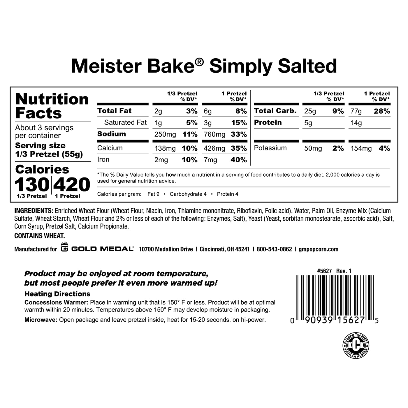 Meister Bake Salted Pretzels, 6 oz. (Case of 48)