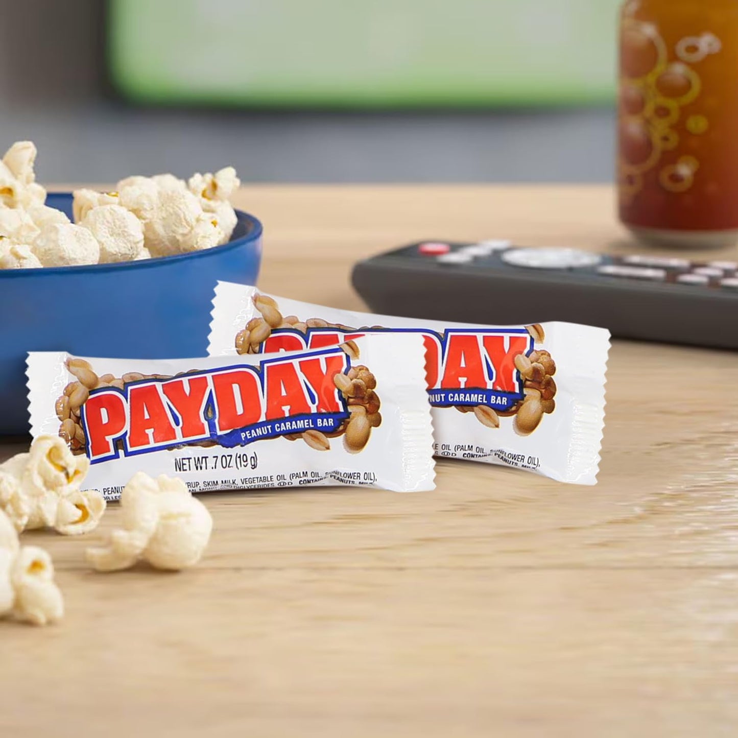 Paydaybulk Snack Size Candy Bars 3 Pound - 66 Bars Individually Wrapped Peanut And Caramel Chewy Nutty Treats For Parties, Offic