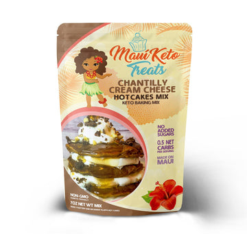Maui Keto Treats Butter Cream Hot Cake Mix - Gluten Free, Low Carb Prepared with Almond Flour - 7.5 Oz (Chantilly Cream Cheese H