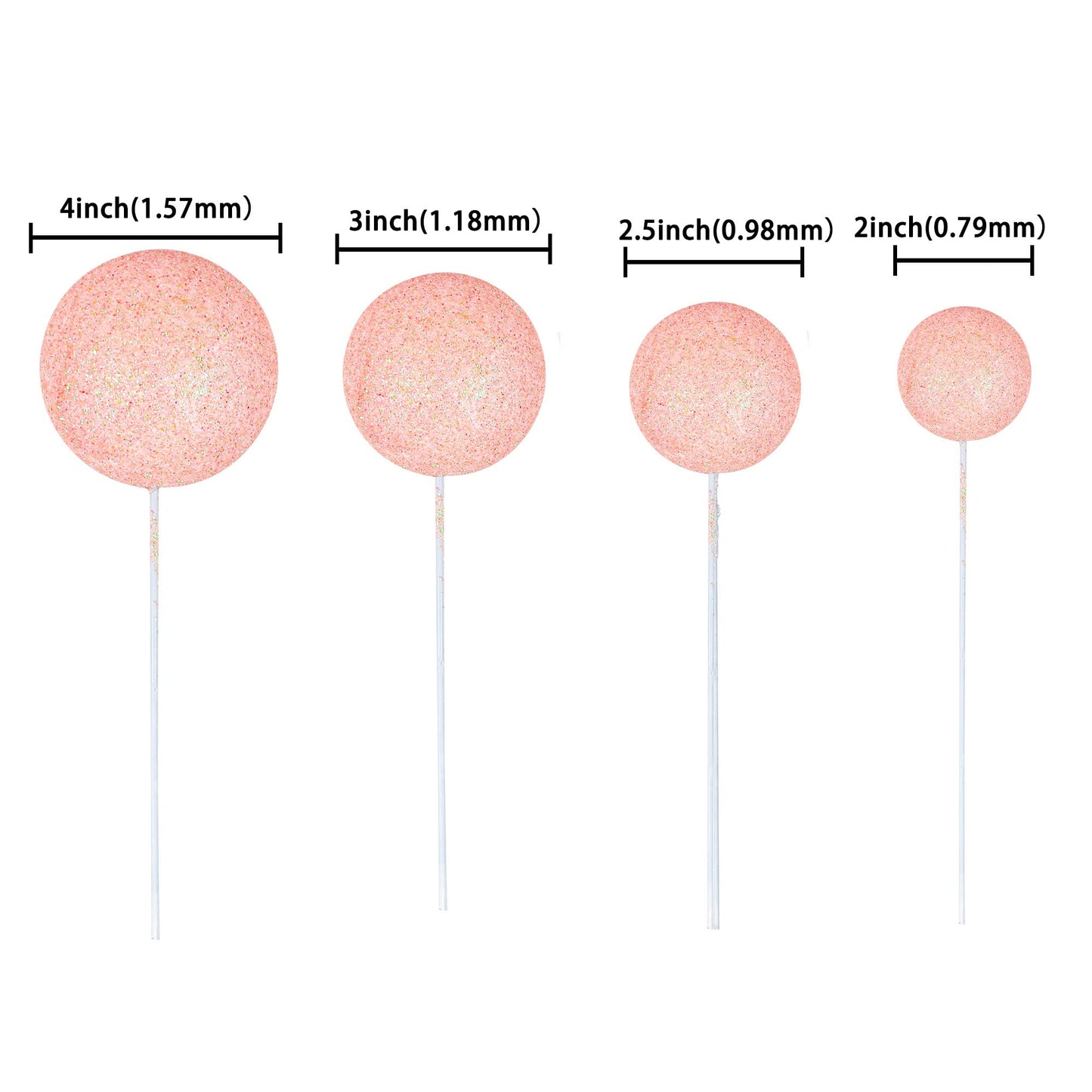 Ephlyn 30Pcs Light Pink Foam Cake Topper, Cake Picks Mini Balloon Diy Decoration For Birthday, Anniversary, Graduation, Baby Sho