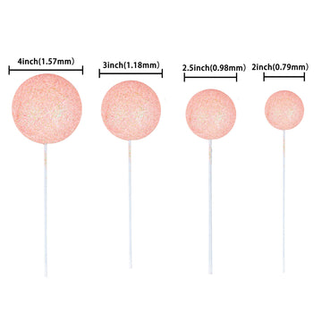 Ephlyn 30Pcs Light Pink Foam Cake Topper, Cake Picks Mini Balloon Diy Decoration For Birthday, Anniversary, Graduation, Baby Sho