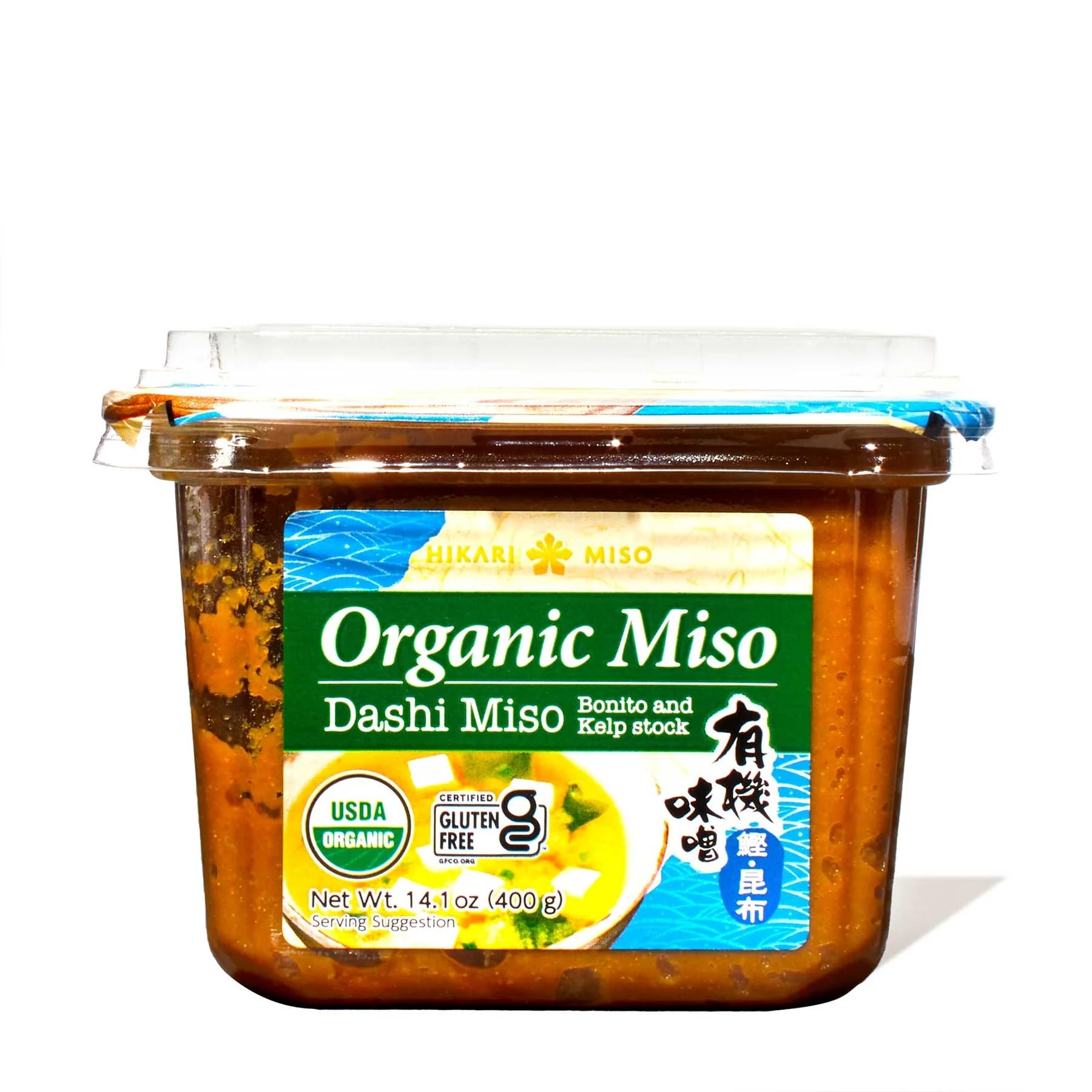 Japanese Hikarii Organic White Dashi Miso Paste Bonito And Kelp Stock Gluten Free 14.1 Oz