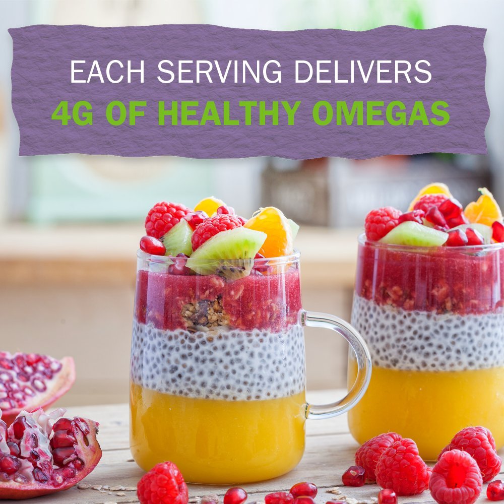 Chia Seeds 100% Organic for Smoothies, Pudding - Raw Organics Whole Seed Foods with Omega 3 Superfood, Fiber, Keto Friendly, Non