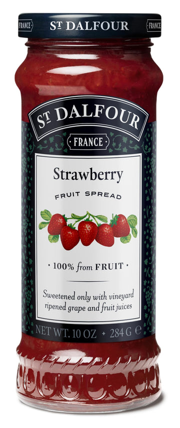 St. Dalfour Strawberry Fruit Spread, 6 Pack, 100% from Fruit, No Cane Sugars, No Corn Syrups, 10 oz Jars