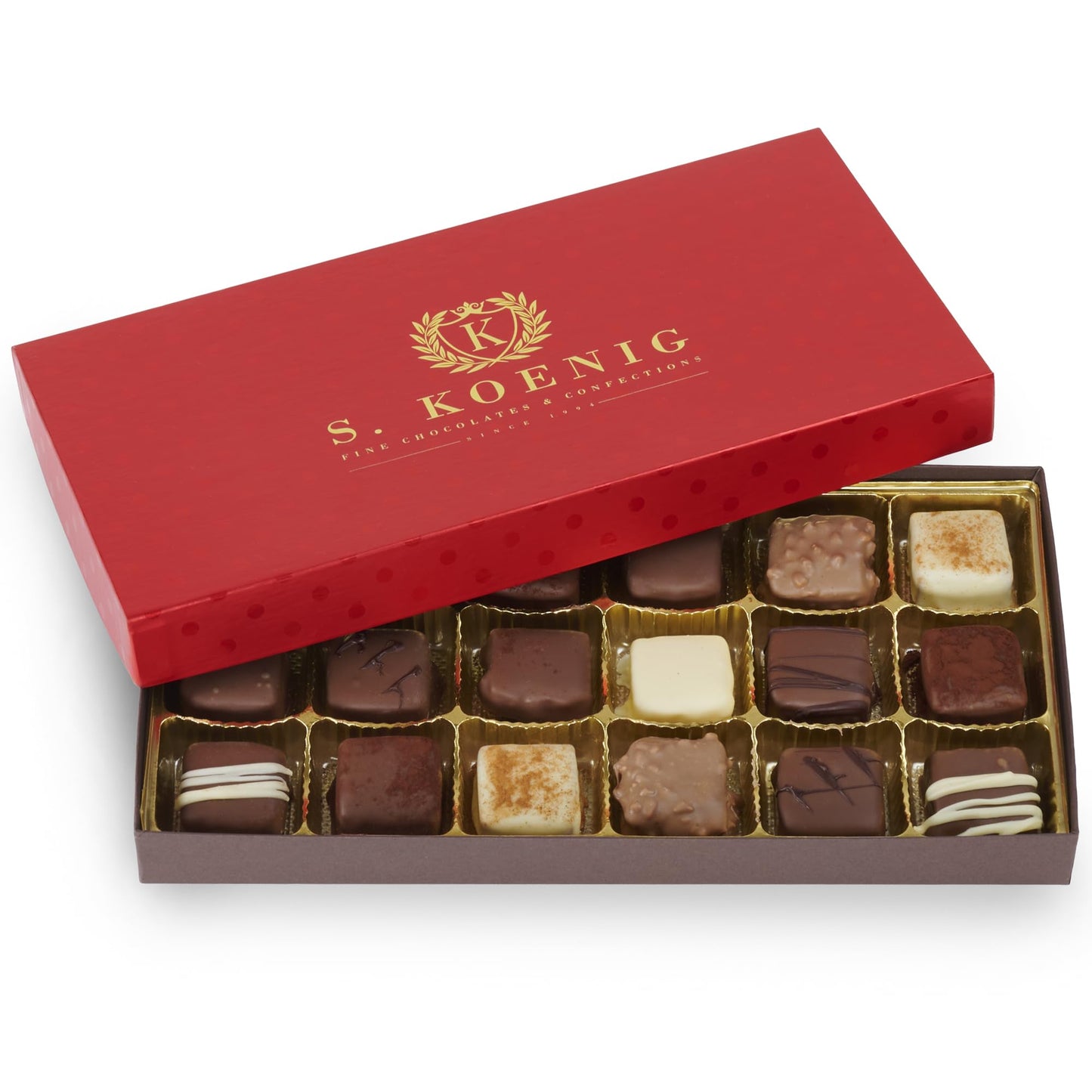 Luxury Milk Chocolate Truffles Gift Box – 18 Piece Assorted Belgian-Style Holiday Chocolates – Gourmet Candy For Christmas Gifts, Stocking Stuffers, Birthdays, Anniversaries & Dessert Platters