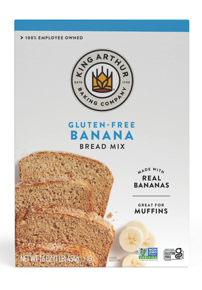 King Arthur, Gluten Free Banana Bread + Muffin Mix, Gluten-Free, Non-GMO Project Verified, Certified Kosher, 16 Ounces