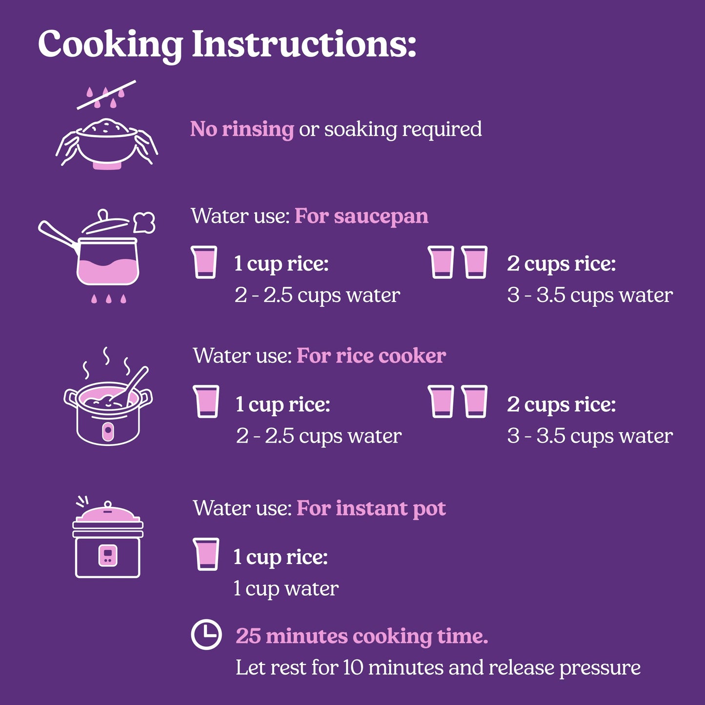 Jasberry Organic Superfood Rice, Whole Grain Purple Rice, Gluten-Free, Vegan, 15oz (3 Pack)