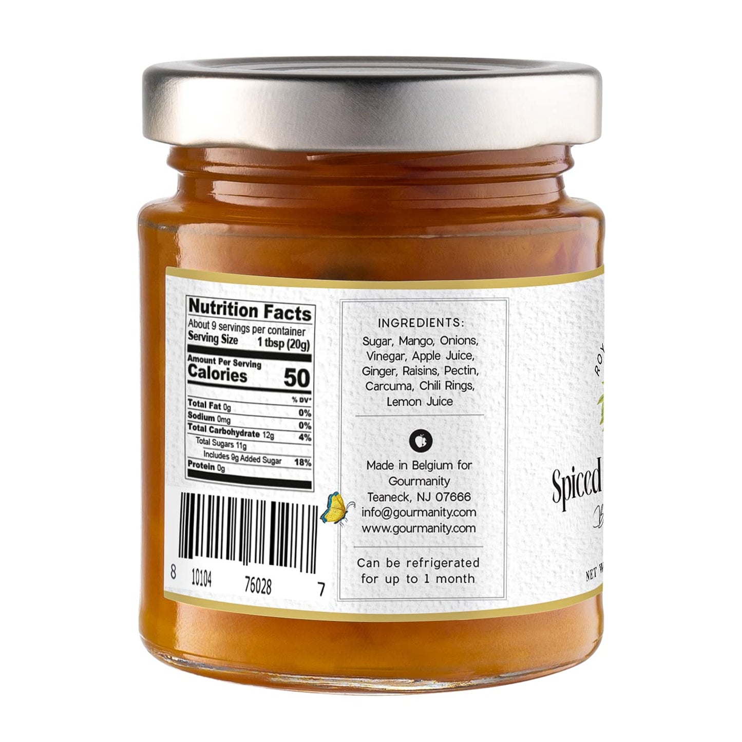 Gourmanity Spiced Mango Chutney, Moderately Hot And Spicy, Pair With Crackers And Cheese Or In Your Favorite Sauce, All Natural,