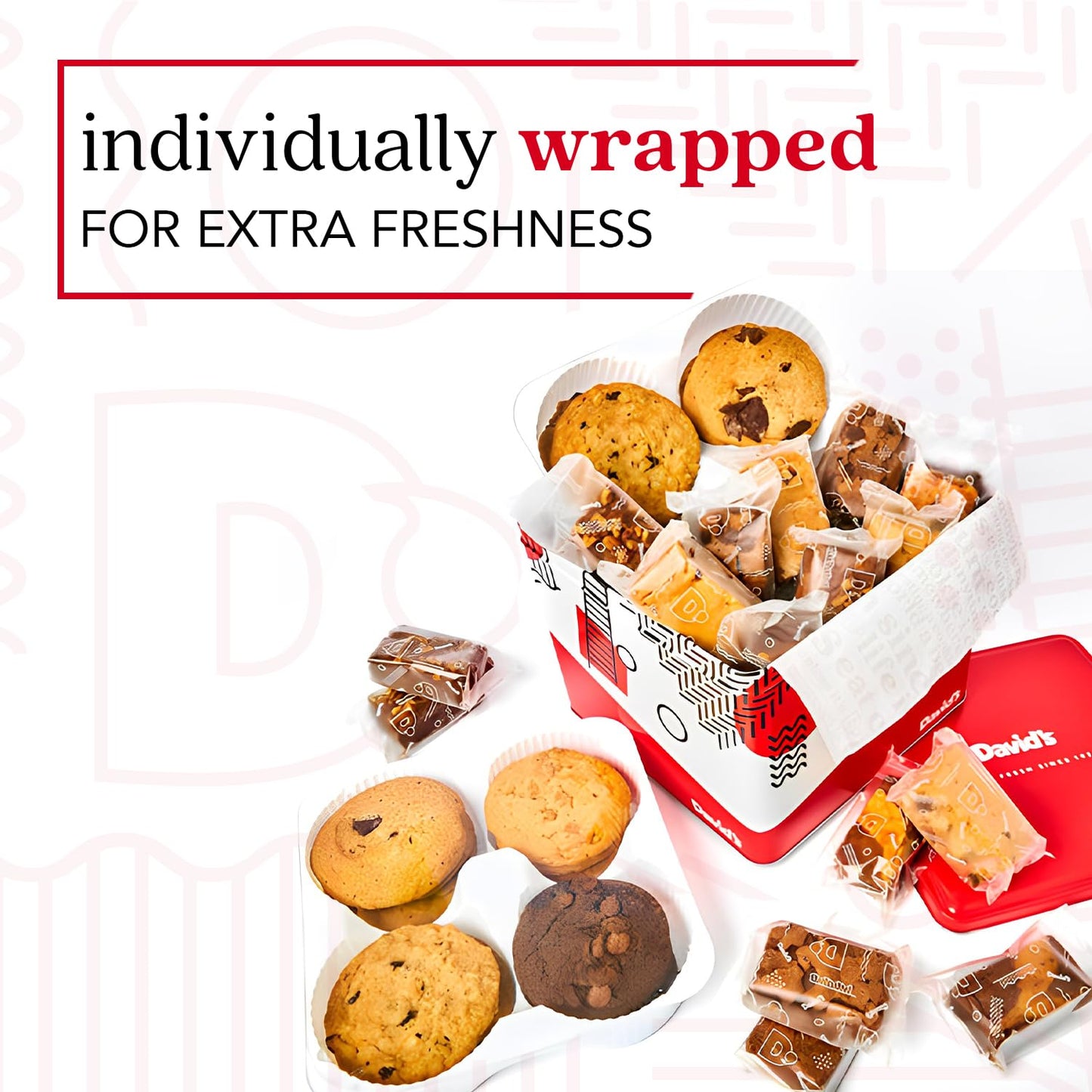 David'S Cookies 5Lb Assorted Cookies & Brownies Tin Gift Basket - Fresh-Baked Delicious Gourmet Treats For Sharing | Ideal Party