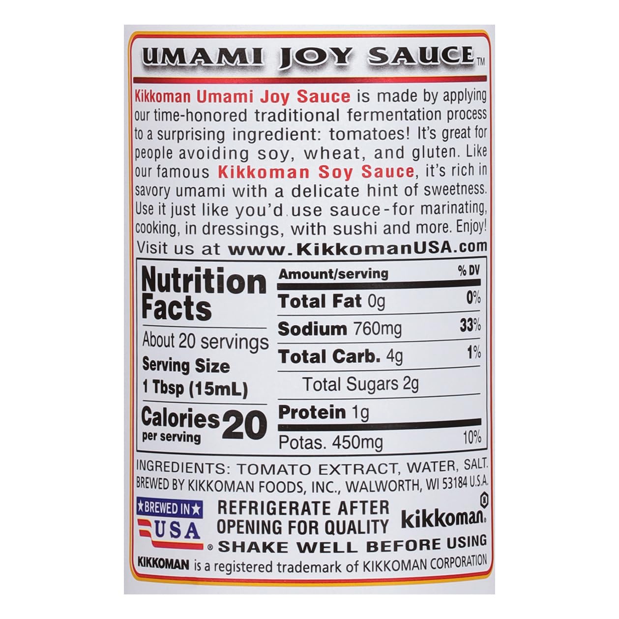 Kikkoman Umami Joy Sauce, No Preservatives, 10 Fluid Ounces (Pack Of 6)