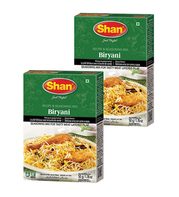 Shan Biryani Masala Seasoning Mix (50g) - Authentic Spice Packets for Flavorful Layered Rice Pilaf - Perfect for Chicken, Meat &