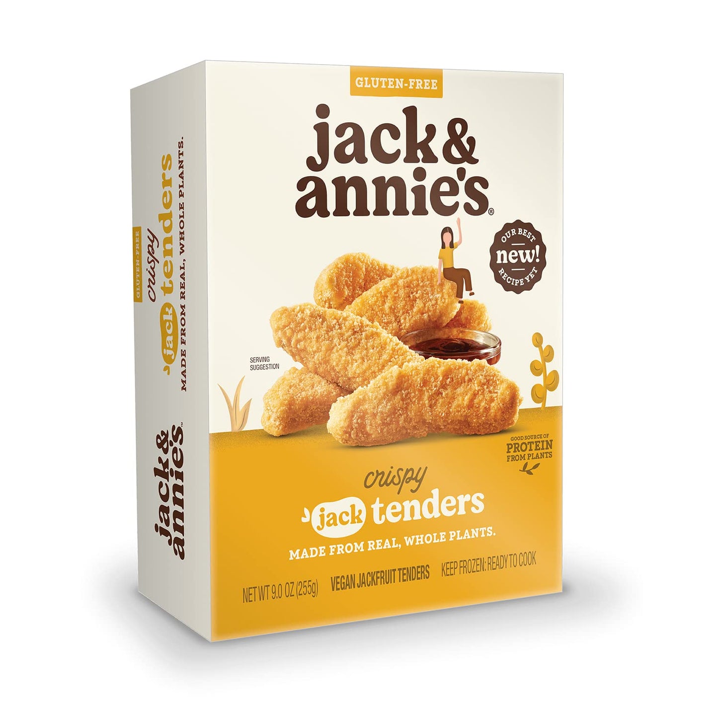 Jack & Annies Crispy Jack Fruit Tenders (9 oz, 8) - Delicious Plant-Based Meat Alternative - Vegan Jackfruit Chicken Tenders - 