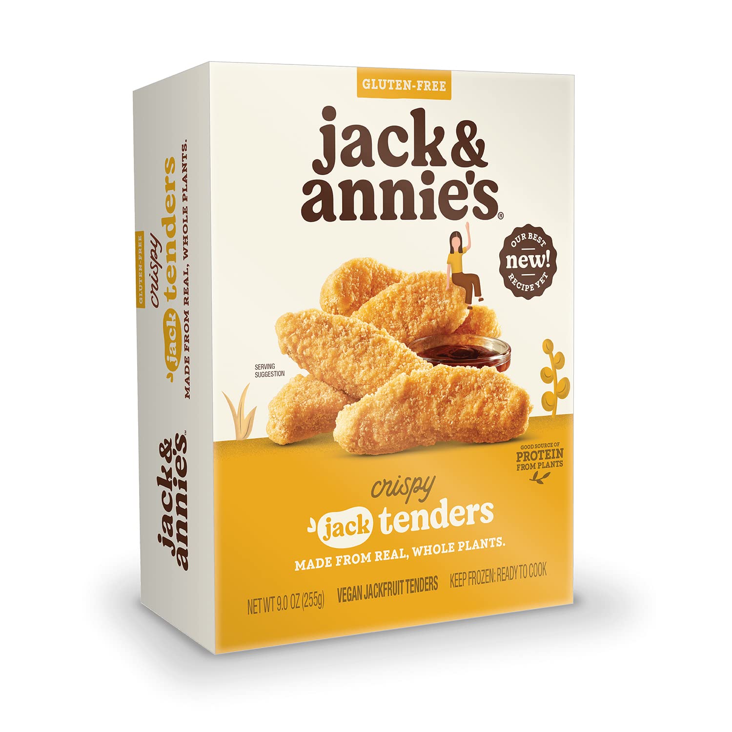 Jack & Annies Crispy Jack Fruit Tenders (9 oz, 8) - Delicious Plant-Based Meat Alternative - Vegan Jackfruit Chicken Tenders - 