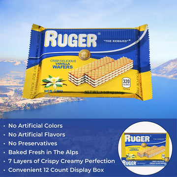 Ruger Wafers Austrian Wafers, Vanilla, 2.125 Ounce (Pack Of 12)