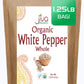 Organic White Peppercorns Whole 1.25 Pound Bulk Bag - Non-Gmo, Pure Whole Peppercorns For Grinder Refill By Jiva Organics
