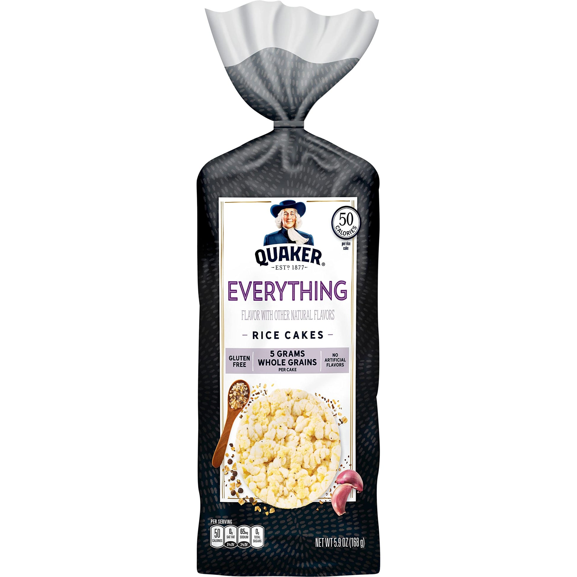 Quaker Rice Cakes, Everything Bagel, 5.9 Ounce Bag