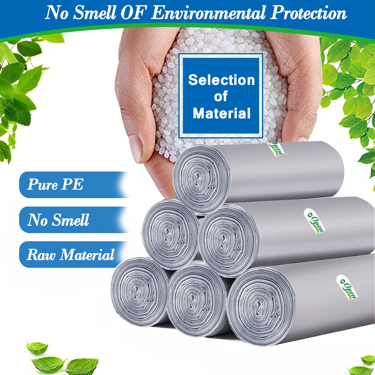 1.2 Gallon Trash Can Liners,300Counts,Small Grey Garbage Bags,Extra Strong 1 2 Gal Trash Bag,Fit 4.5-6 Liters Trash Bin Liners F
