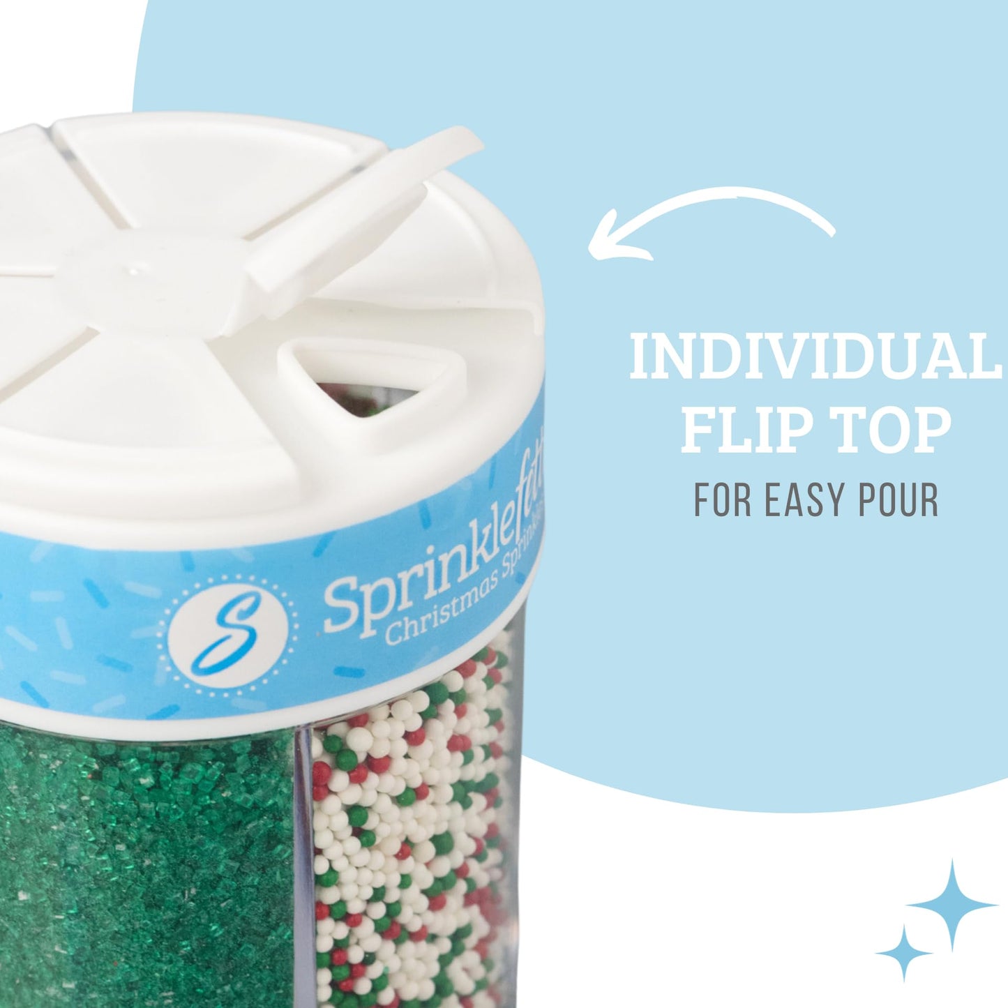 Sweets Indeed Christmas Sprinkles, Edible Sprinkle Mix, Tree Confetti, Jimmies, Sanding Sugar, Perfect For Cake Decorations, Bak