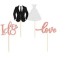 Gyufise 24 Pack Wedding Cupcake Toppers Glitter Groom And Bride Love I Do Cupcake Picks For Bridal Shower Wedding Engagement Party Cake Decorations Supplies