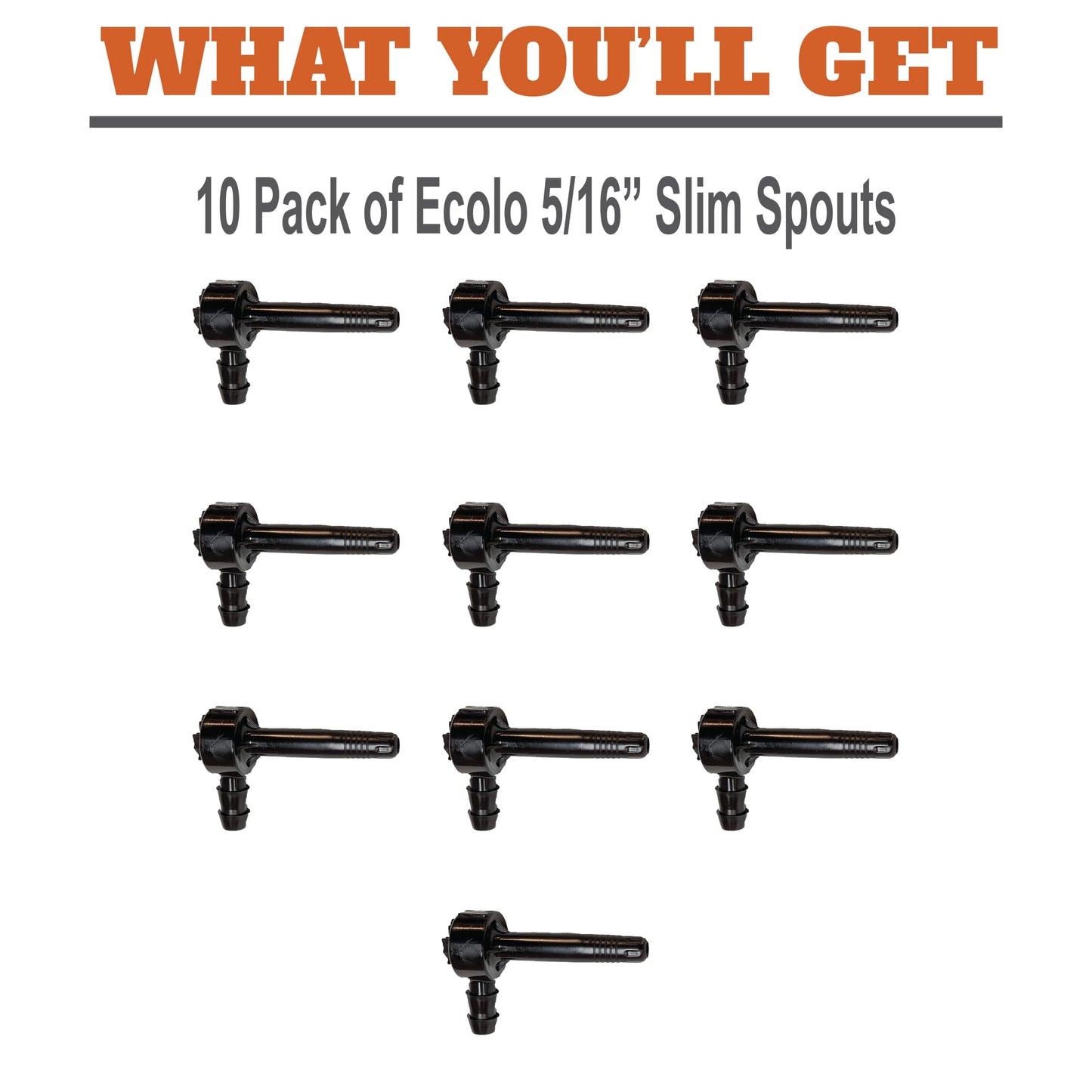 SAP HAPPY Maple Sap Spiles - 5/16 Ecolo Taps for Maple Trees, 10 Count, Tree Saver Spouts, 10 Ounce (Pack of 1)