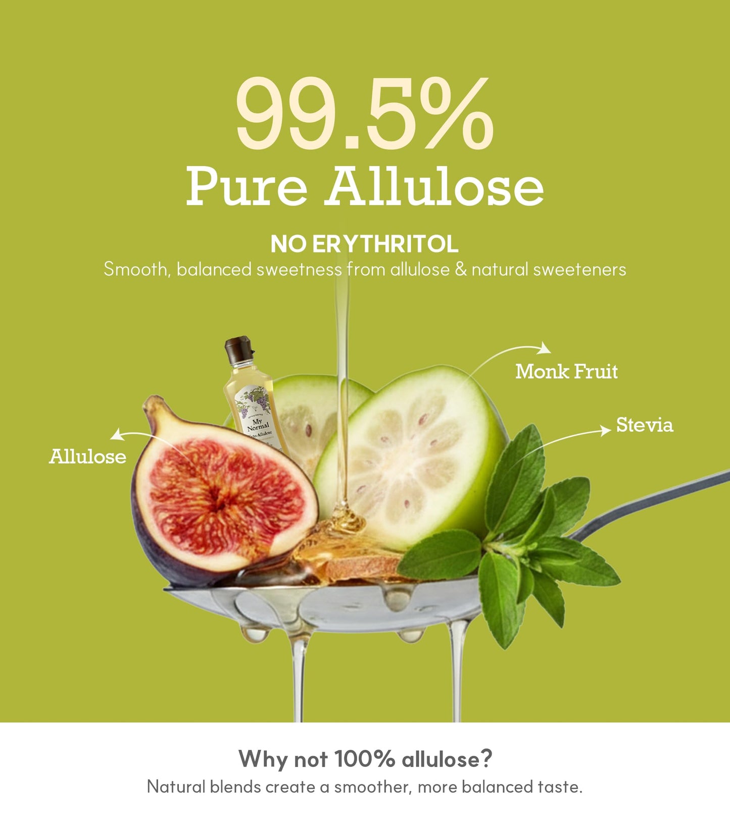 My Normal Keto Allulose Large Size  Allulose 99.52%  Monk Fruit  Stevia Blend Thin Syrup  Zero Calorie Sweetener  1:1 Sugar Substitute  Low Glycemic  Gluten Free  Zero Net Carbs  Zero Sugar (32oz)