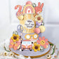 Ufromsky 57Pcs Groovy Cake Topper Boho Rainbow Cupcake Toppers Hippie Cake Decoration With Disco Balls And Daisy Flower Bus For
