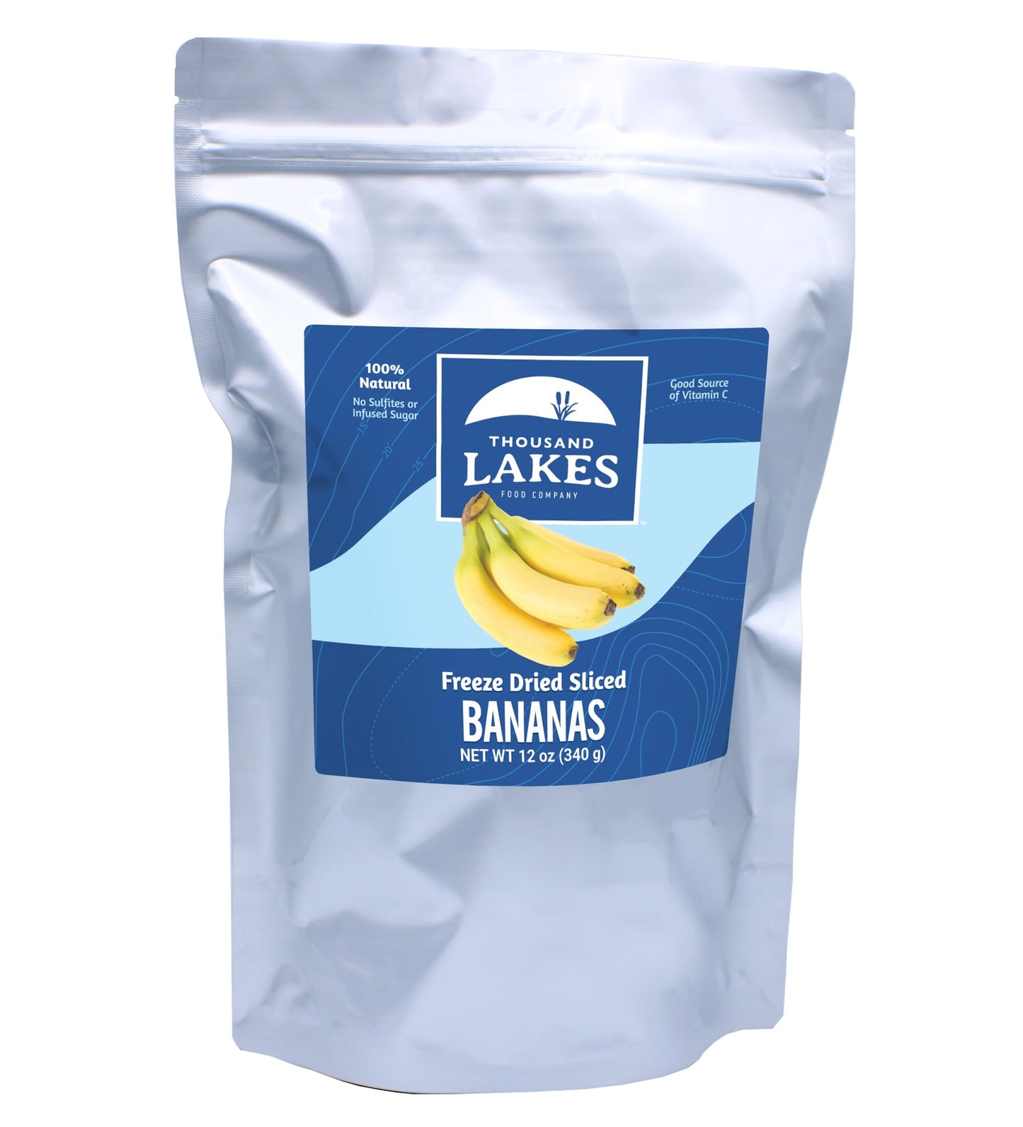Thousand Lakes Freeze Dried Fruit - Sliced Bananas - Bulk 12 ounces | No Sugar Added