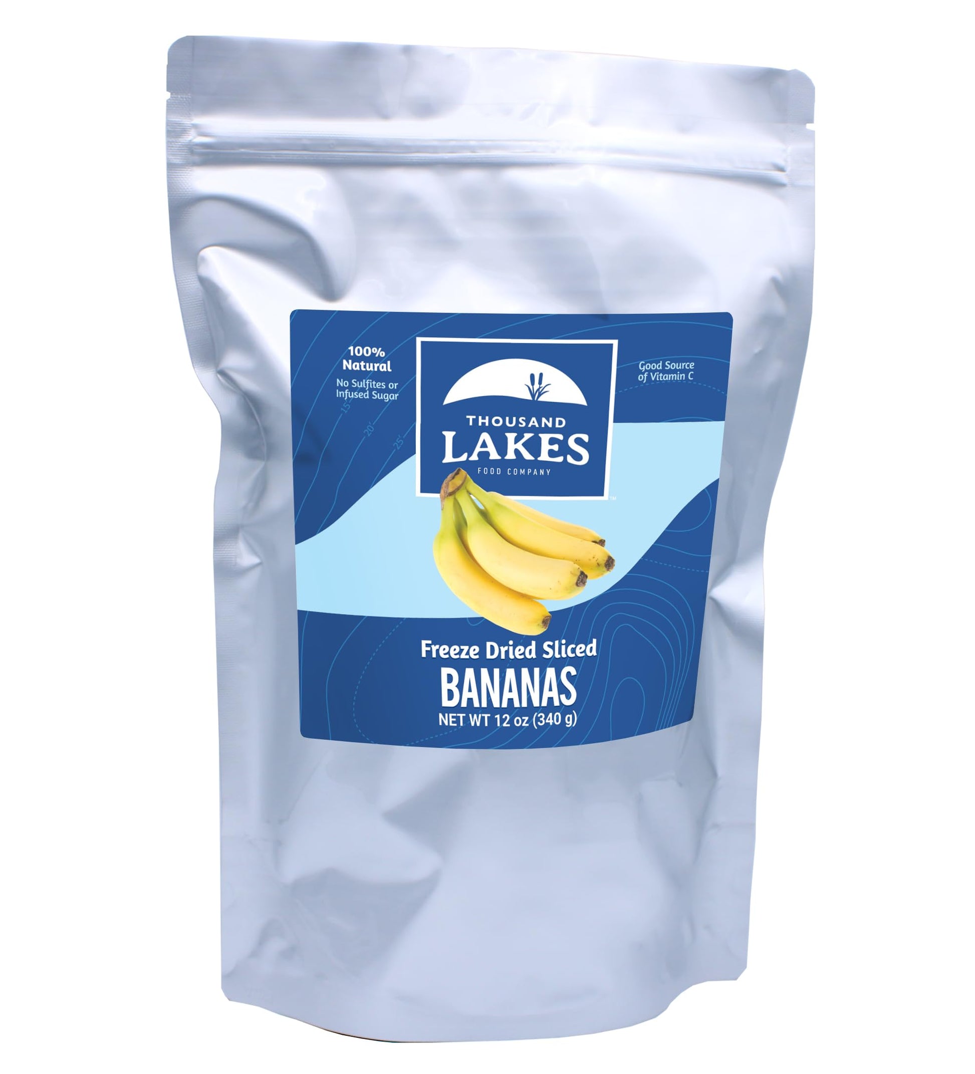 Thousand Lakes Freeze Dried Fruit - Sliced Bananas - Bulk 12 ounces | No Sugar Added