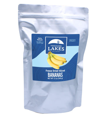 Thousand Lakes Freeze Dried Fruit - Sliced Bananas - Bulk 12 ounces | No Sugar Added