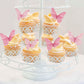 Gyufise 40Pcs Edible Butterfly Cake Decorations - Cupcake Topper Wafer Paper Pink Dot