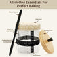 Rakovar Sourdough Starter Jar, 50oz Wide Mouth with Lid, Date Tracker, Black